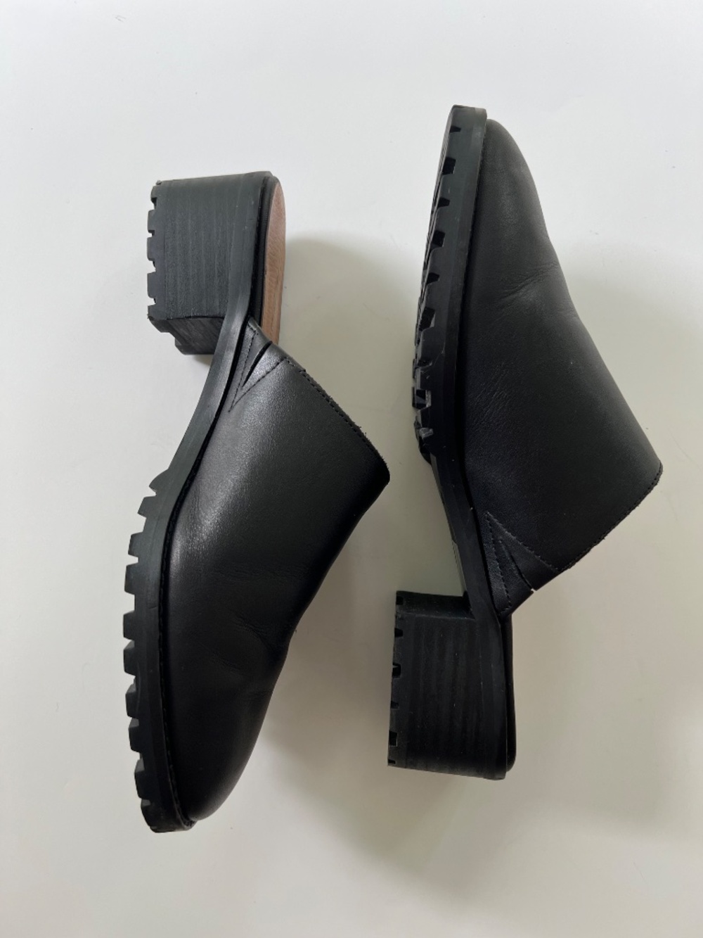 Madewell Mindy Leather Mules Black Slip On Shoes Size 7 - Picture 5 of 9